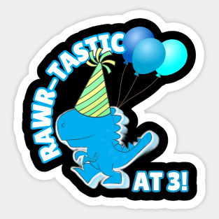 Rawr-Tastic at 3 Dinosaur Theme Boy's Birthday Party Sticker